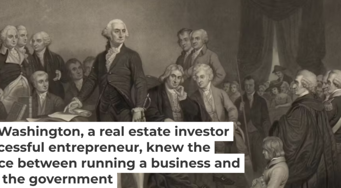 President George Washington delivers his first inaugural address in April 1789 in New York City. Painting by T.H. Matteson, engraving by H.S. Sadd, via Library of Congress